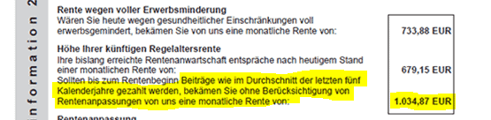 zukünftige Rente zukünftige Rente