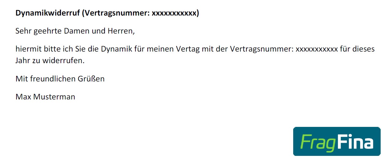 Muster Dynamikwiderruf Rentenversicherung