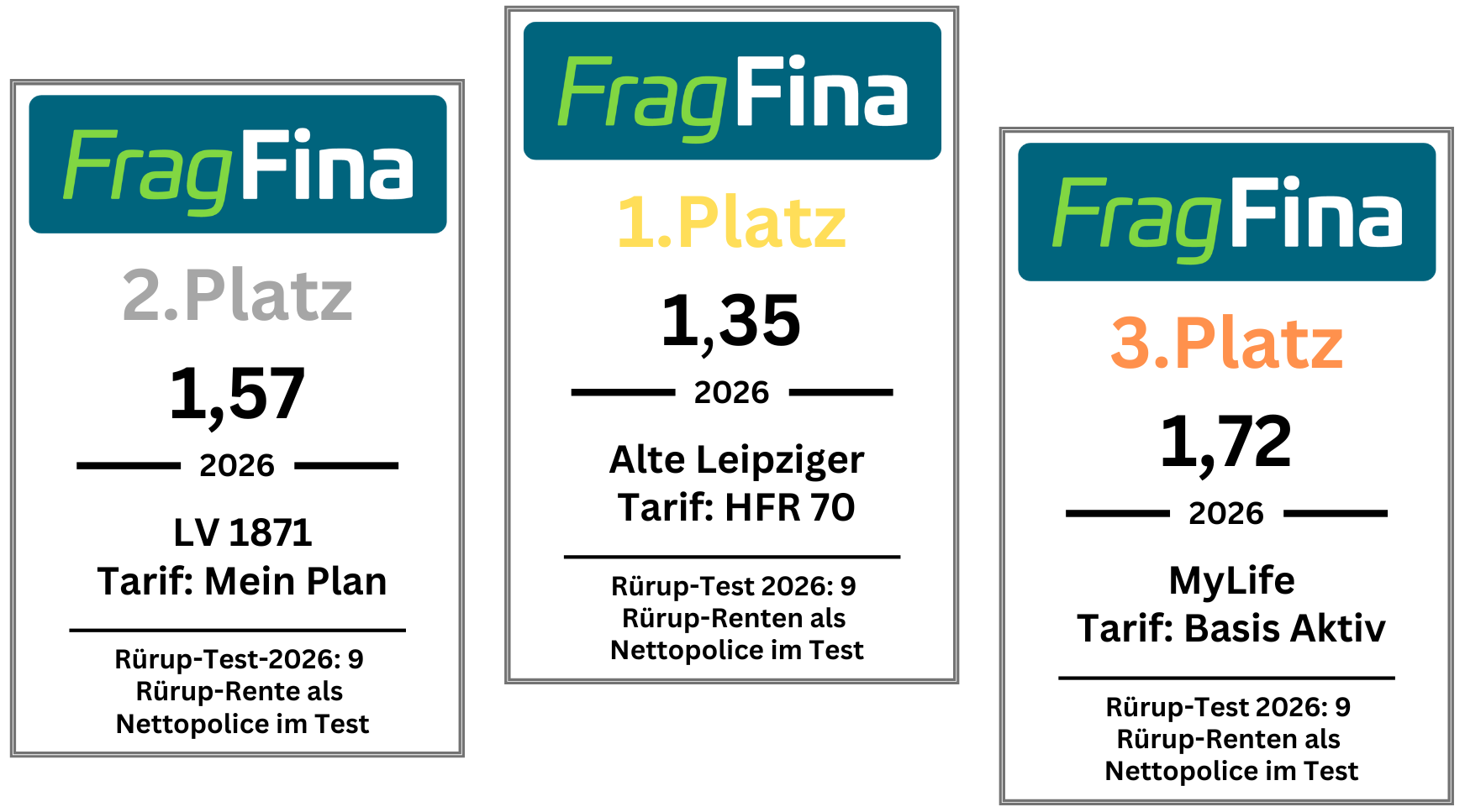 Gesamtergebnis Rürup Renten Test 2026